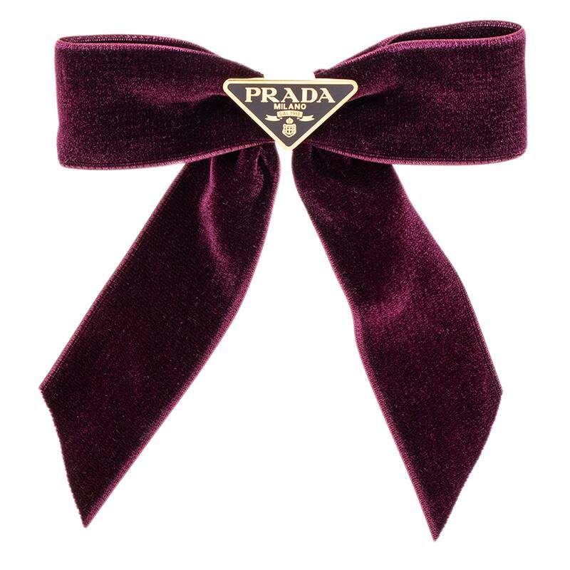 Prada Velvet Hair Clip - Purple