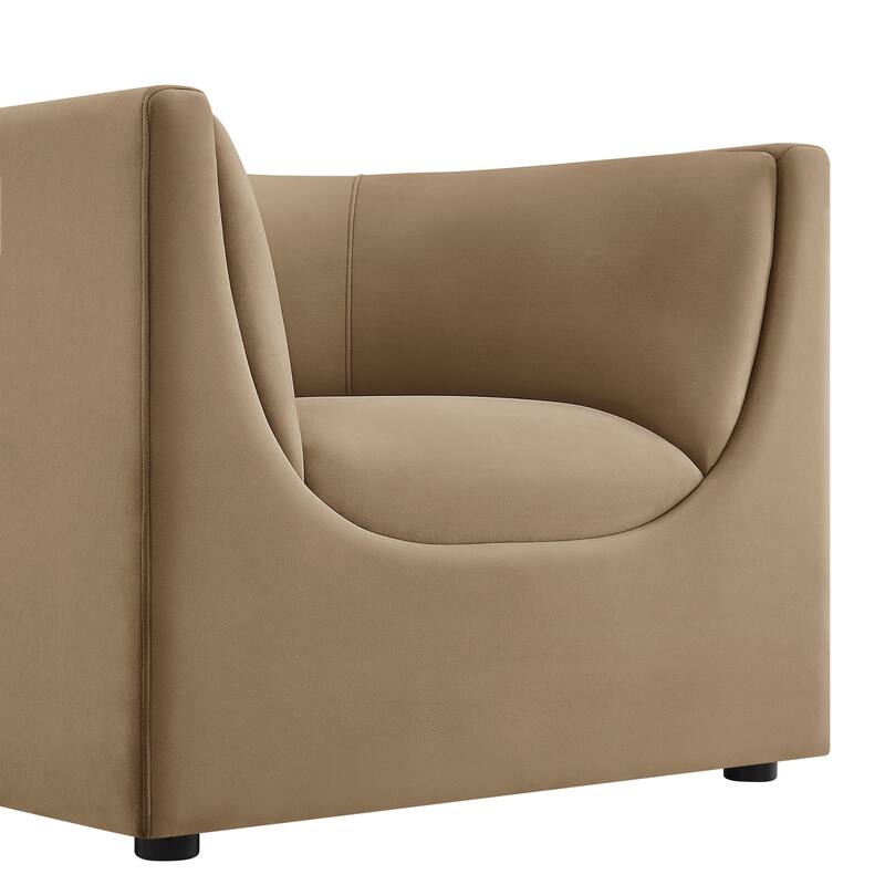 Hilda Curved Back Performance Velvet Armchair