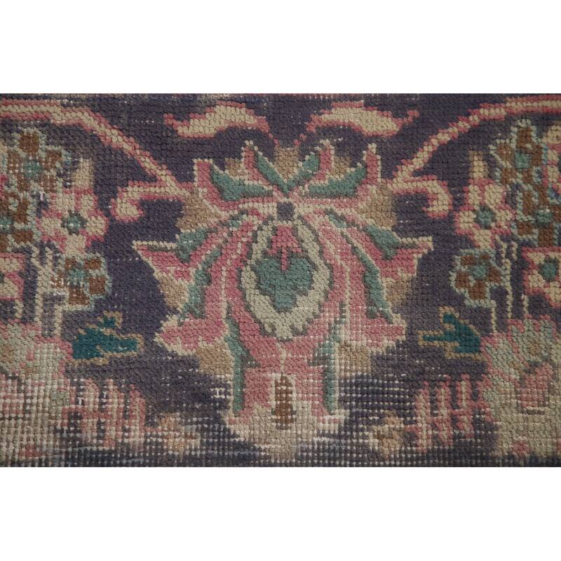 Distressed Tabriz Persian Antique Area Rug Handmade Wool Carpet - 9'9" x 12'8"