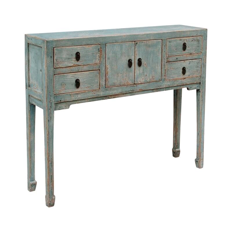 Artissance Console Table w/4 Drawers, 39" Long, Weathered Soft Aqua