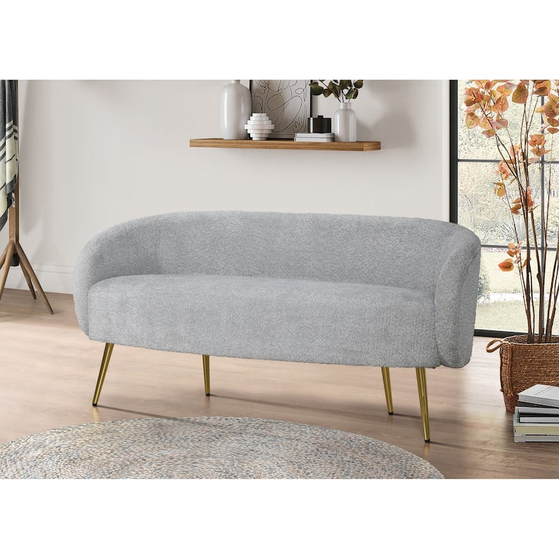 Molly Boucle Fabric Arm Chair with Ottoman