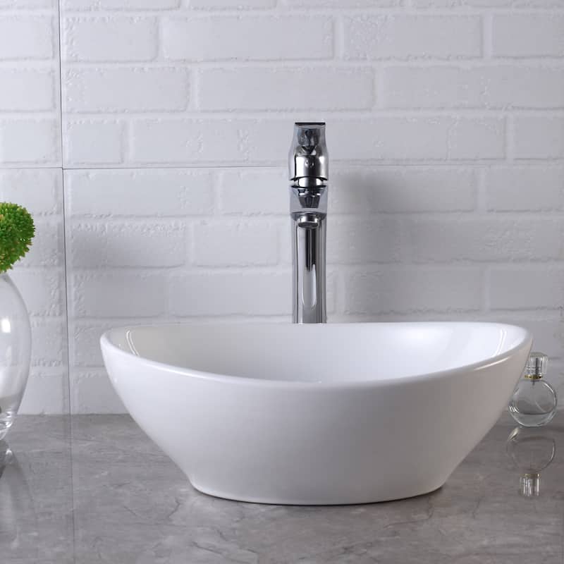 Above Counter Vessel Sink in White