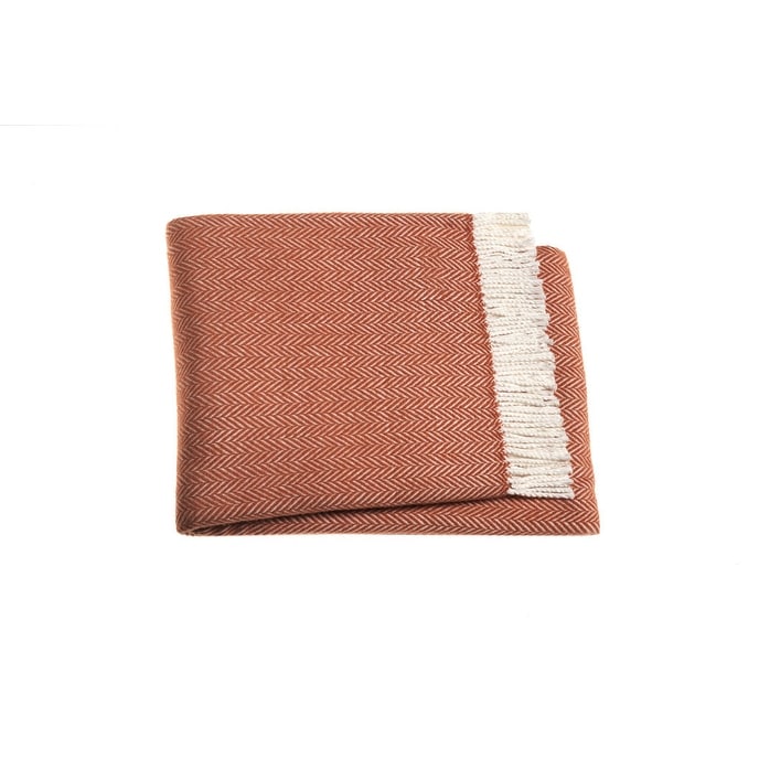 Orange herringbone sales throw