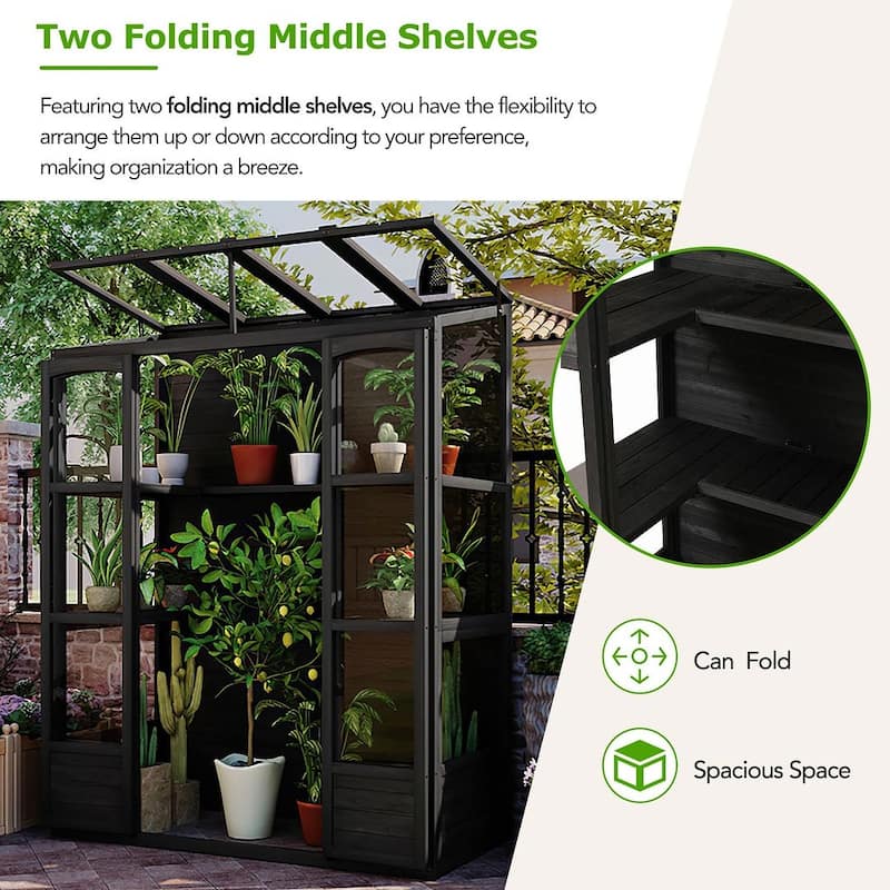 78inch Height Wood Large Greenhouse Balcony Portable Cold Frame