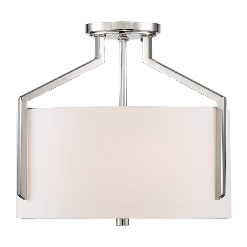 Elara Collection - 3 Light - Semi-Flush - 15"W - 12.75"H - Polished Nickel Finish