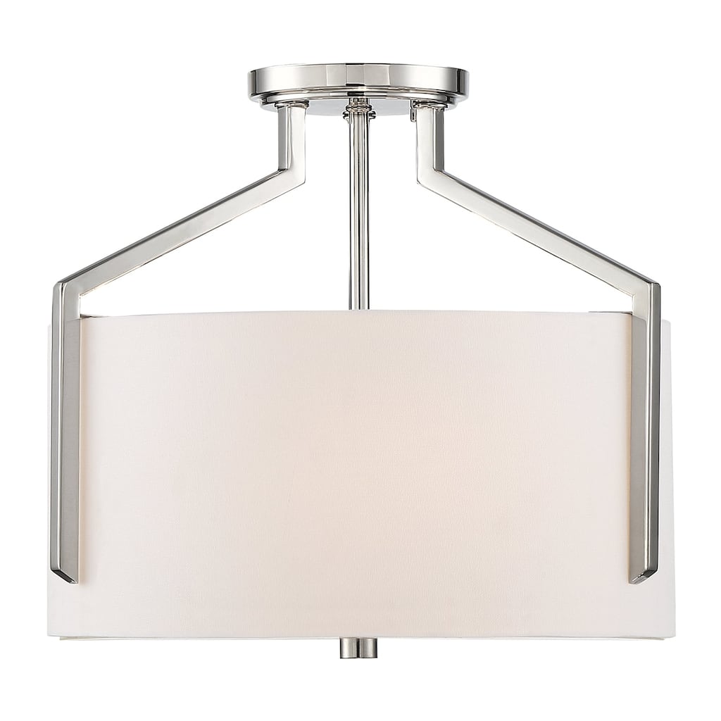 Elara Collection - 3 Light - Semi-Flush - 15"W - 12.75"H - Polished Nickel Finish