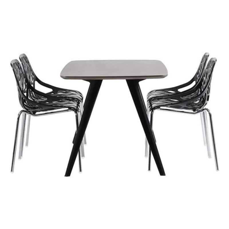 4pcs Birds Nest Style Lounge Chair Black - (21.3 x 21.3 x 33.5)"