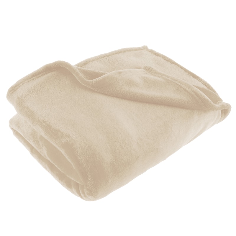 Flannel Fleece Throw Blanket by Windsor Home - Desert Tan