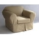 preview thumbnail 6 of 4, Classic Slipcovers Two Piece Twill Chair Slipcover Khaki