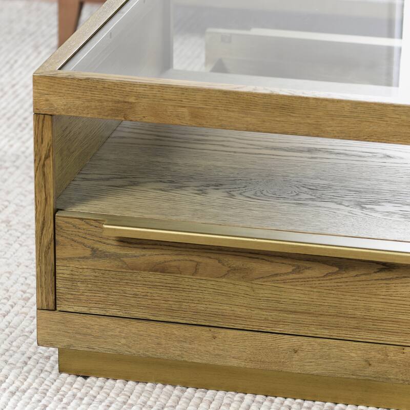 Classic Home Fallbook Four-Drawer Coffee Table in Brown