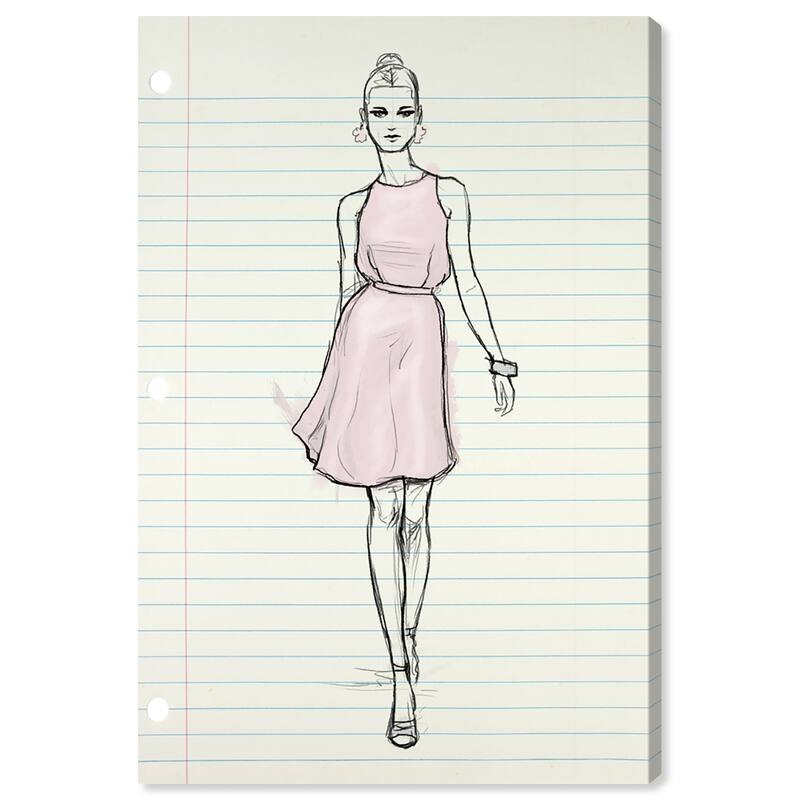 Wynwood Studio Canvas Fashion and Glam Runway Letter VII Pink and Pastel Pink Glam Wall Art Canvas Print