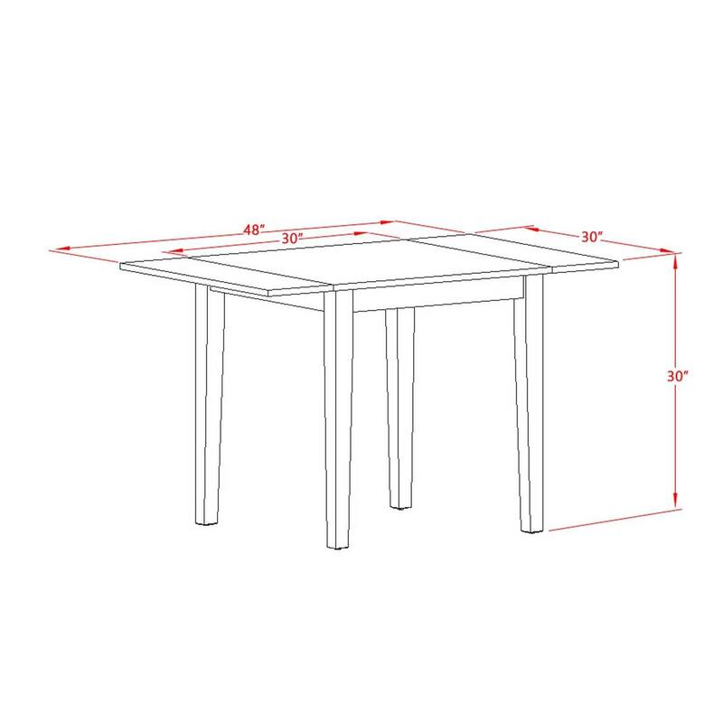 HomeStock 3-Pc Black and Cherry Finish Solid Wood Top Dining Table Set