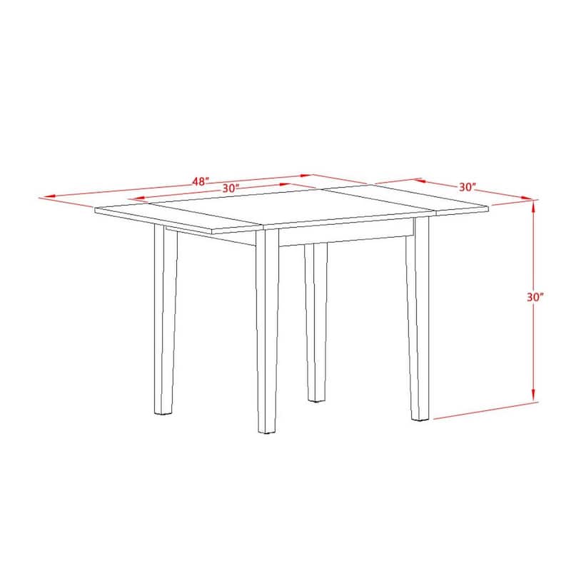 HomeStock 3-Pc Linen White Finish Solid Wood Top with Dropleaf Dining Table Set