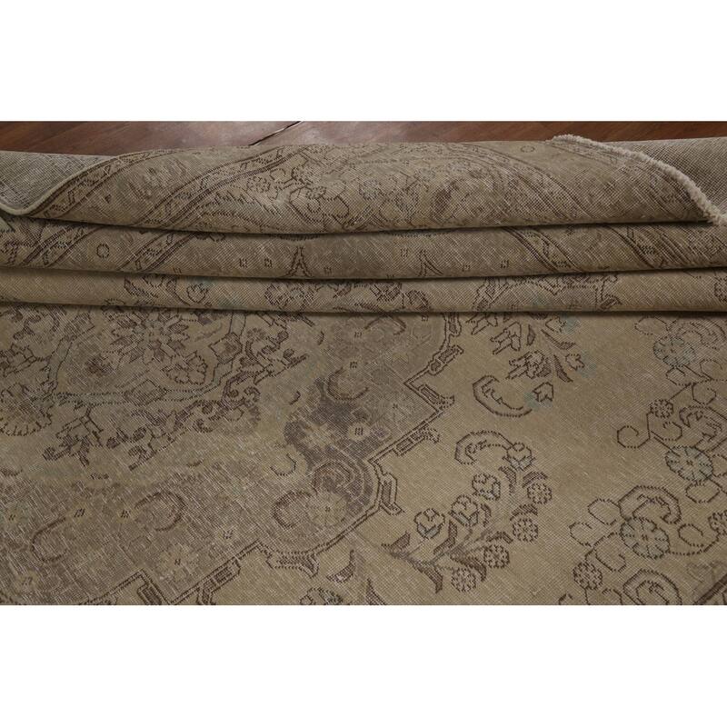 Tabriz Persian Vintage Area Rug Handmade Oriental Wool Carpet - 9'8" x 12'8"