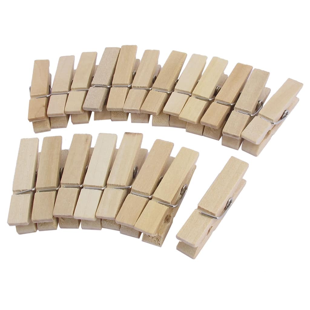 Household Wooden Photos Crafts Laundry Hanging Spring Clamp Clothes Pins - Wood Color