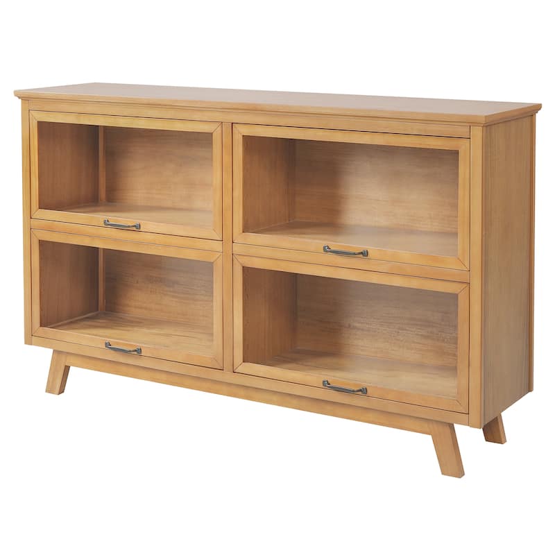 Christopher Knight Home - Farmhouse Wooden Display Cabinet with 4 Glass Doors