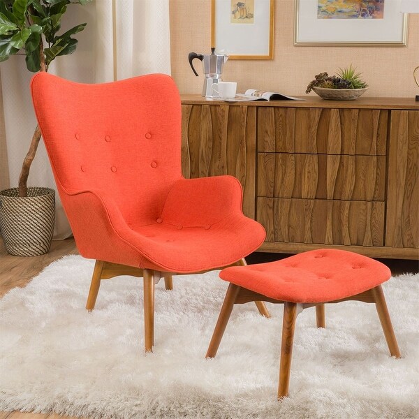 Orange top wingback chair