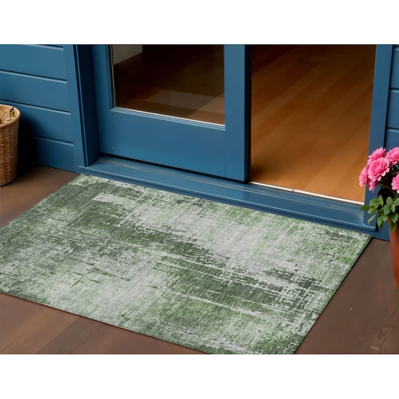 HomeRoots Abstract Transitional Rectangle Outdoor Rug - 3' x 5'