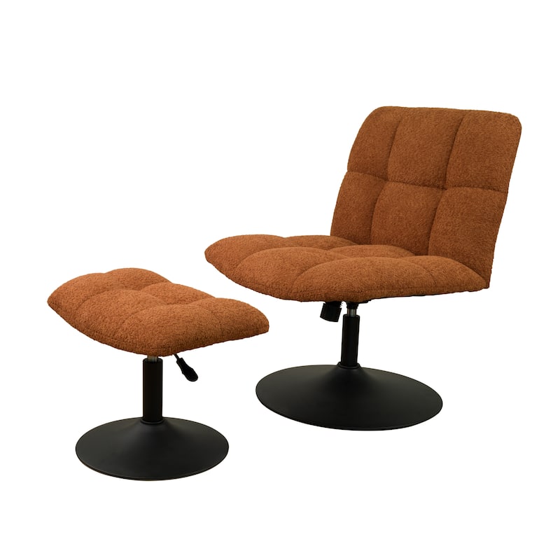 Art Leon Fabric Swivel Accent Chair with Ottoman
