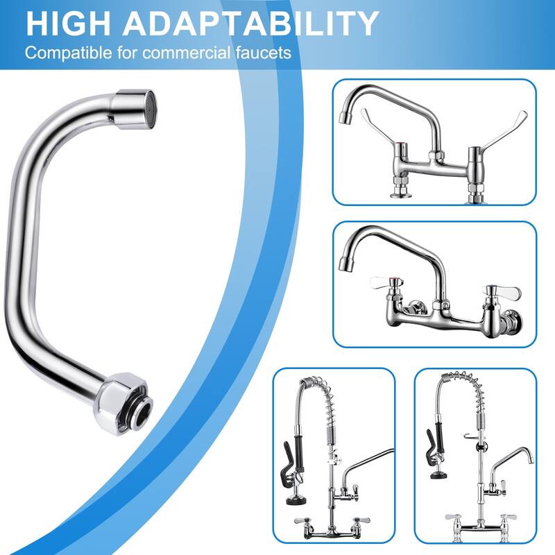 WOWOW Commercial Faucet Swivel Spout Replacement in Polished Chrome