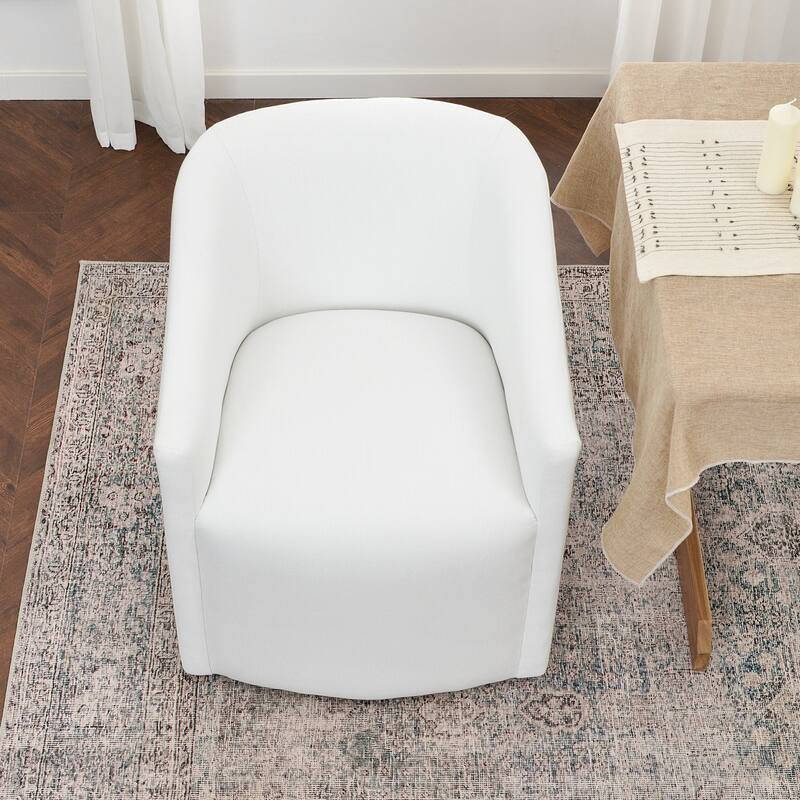 KINWELL 25" Performance Fabric Upholstered Rolling Dining Armchair