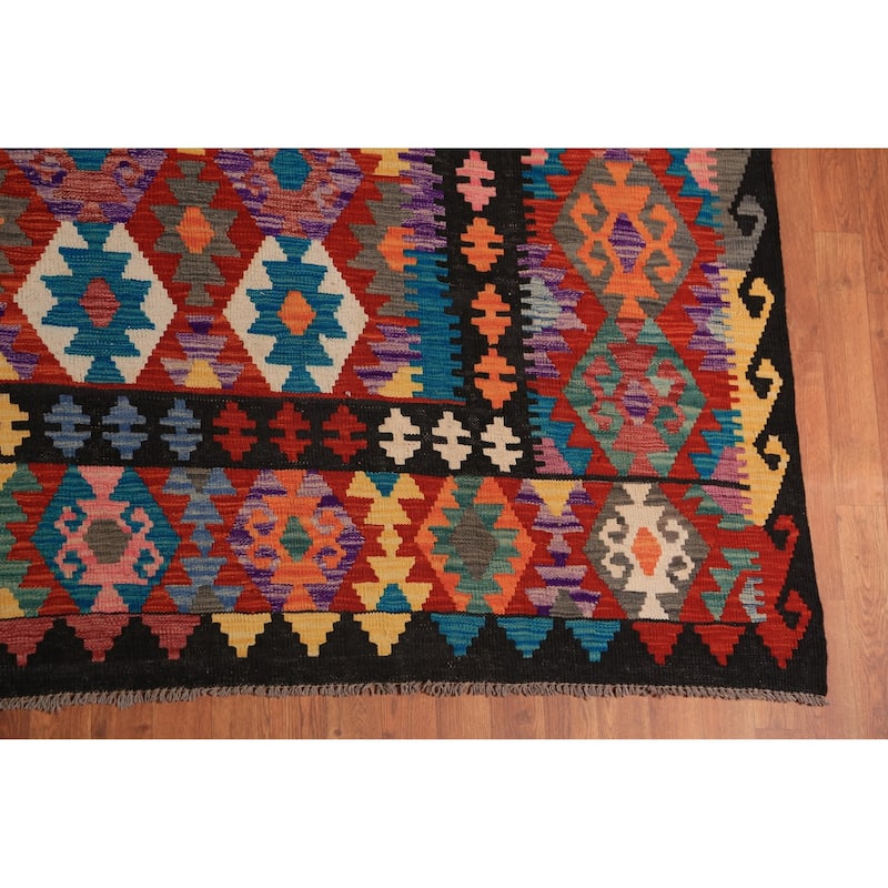 Kilim Oriental Large Rug Hand-Woven Living Room Wool Carpet - 10'0"x 16'3"