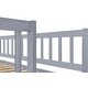 preview thumbnail 10 of 9, Wooden Twin/Full Stairway Bunk Bed with Trundle,Grey