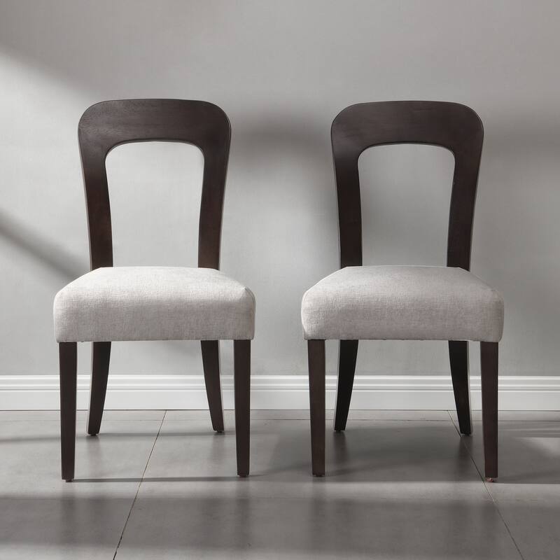 Dining Chairs Set Of 2, Upholstered Kitchen Side Chairs With Fabric Seating Solid Rubber Wood Legs