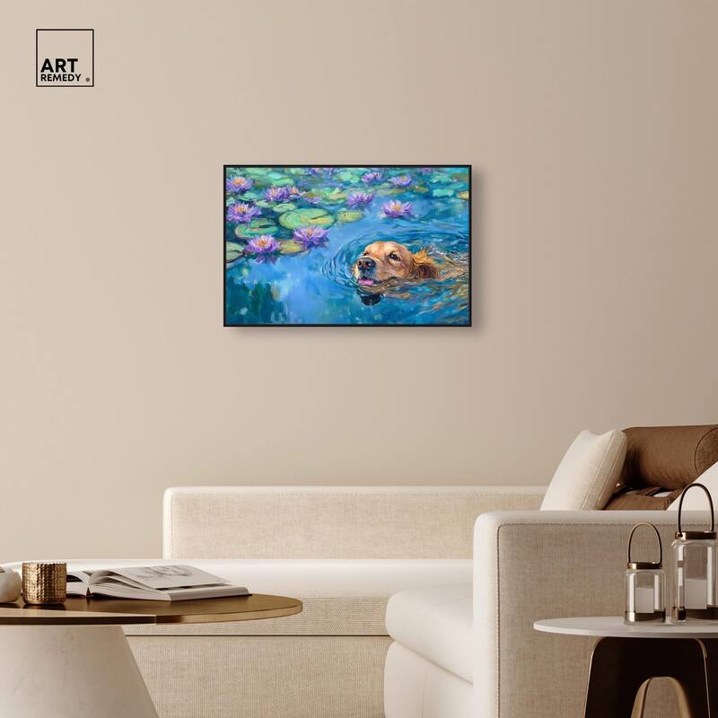 Watery Wag II Canvas by Art Remedy