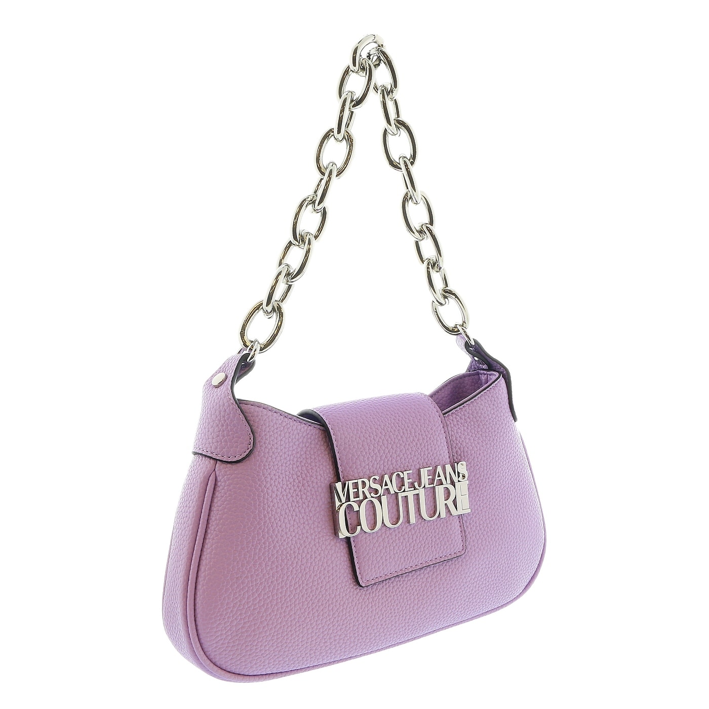 Versace Jeans Couture Lilac Half Moon Signature Closure Hobo Bag
