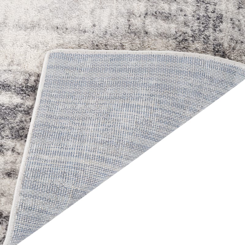 Avant Cream and Gray Abstract Power-Loom Area Rug 2' x 3'