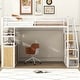 preview thumbnail 17 of 28, Metal Loft Bed with Bulit-in Wardrobe and Storage Staircase, Full Size Loft Bedframe with Locker and Storage Shelves for Kids