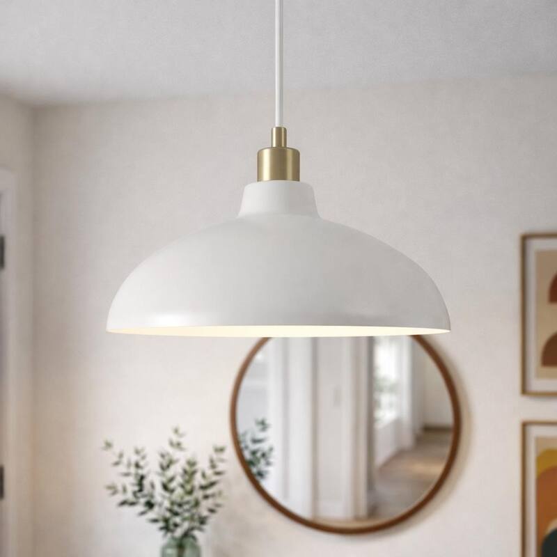 Sockras Single Dome Pendant Lamp with Gold Brass Accents