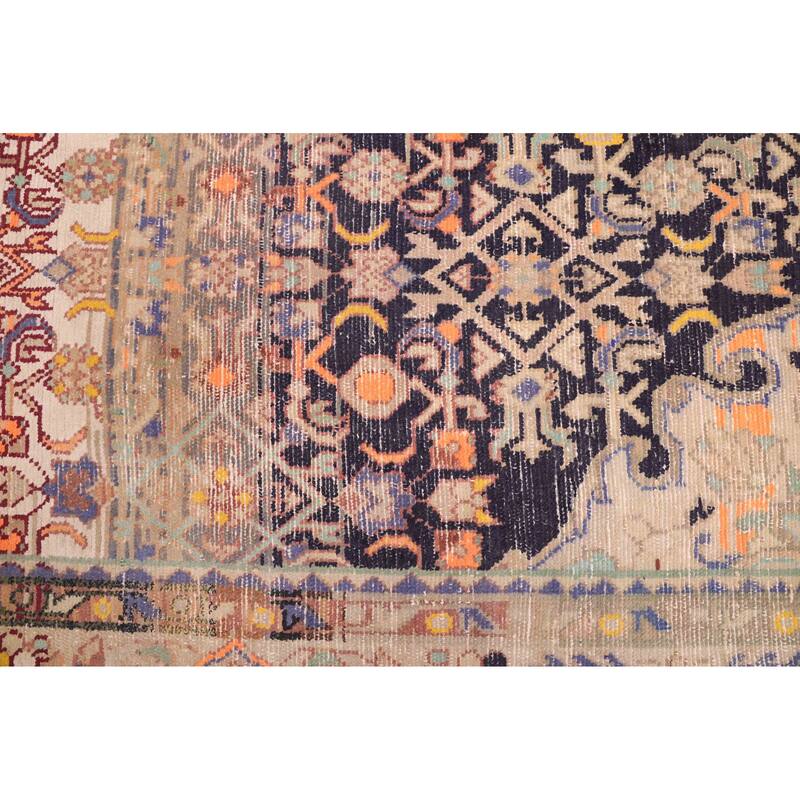 ECARPETGALLERY Hand-knotted Antalya Vintage Dark Navy Wool Rug - 4'6 x 10'6