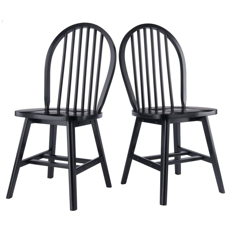 Spindle Arched Back Chair Set - 36.75 - Black - Set of 2