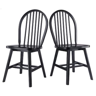 Spindle Arched Back Chair Set - 36.75 - Black - Set of 2