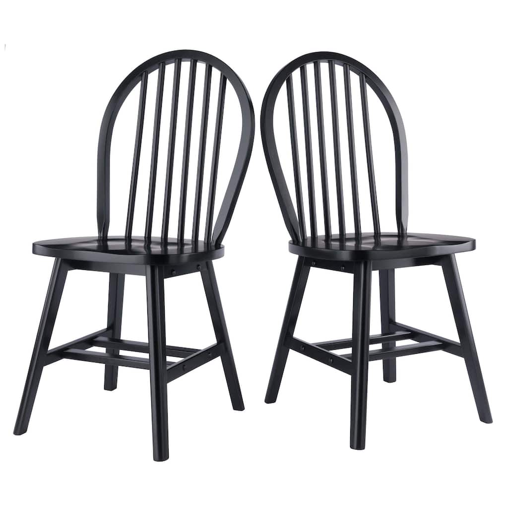 Spindle Arched Back Chair Set - 36.75 - Black - Set of 2