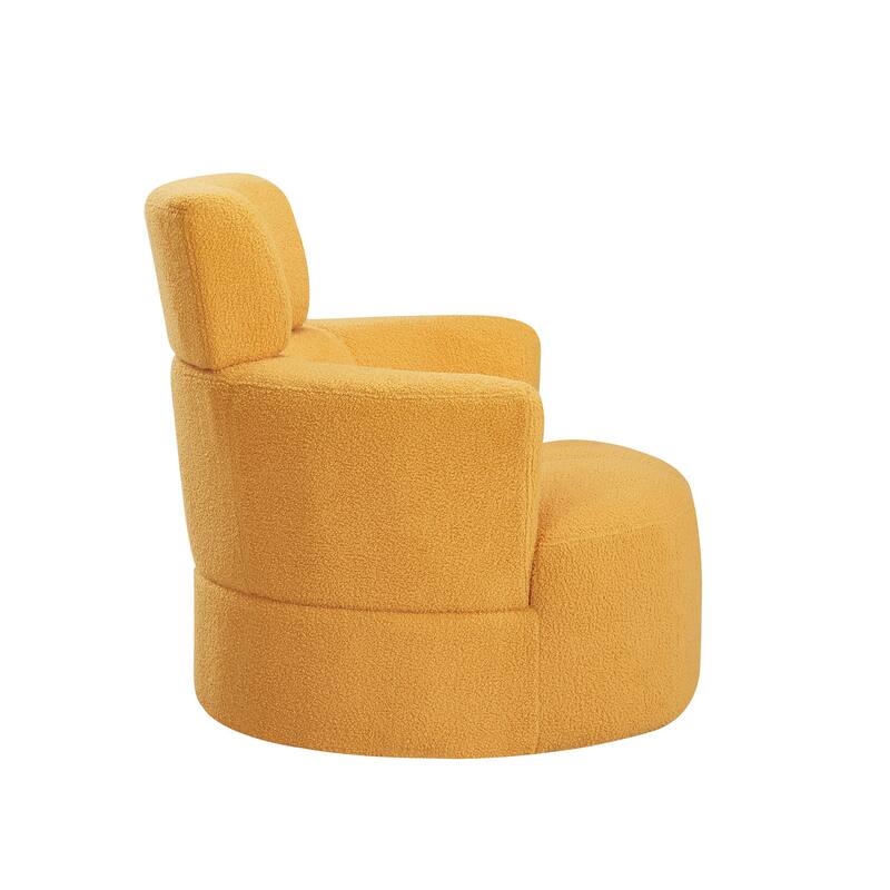 Swivel Chair Accent Chair Barrel Chair with Cushioned Seat, Round Sofa Chair with Adjustable Headrest