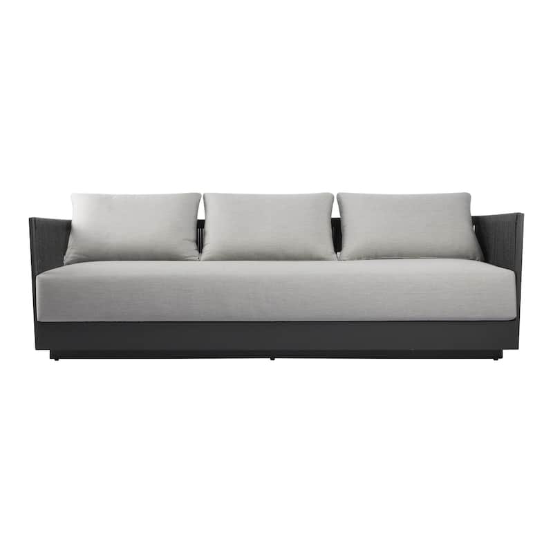 Elementi Capri Outdoor Aluminum 3-Seat Sofa with Sunbrella® Cushions