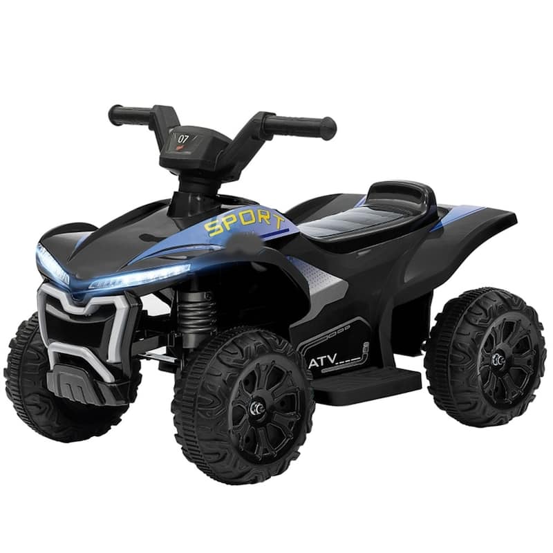 Kids Ride-On Car 6V Battery Powered Vehicle for Toddlers 18-36 Months with Music and Headlight - 28" L x 15.9" W x 17.7" H - Black