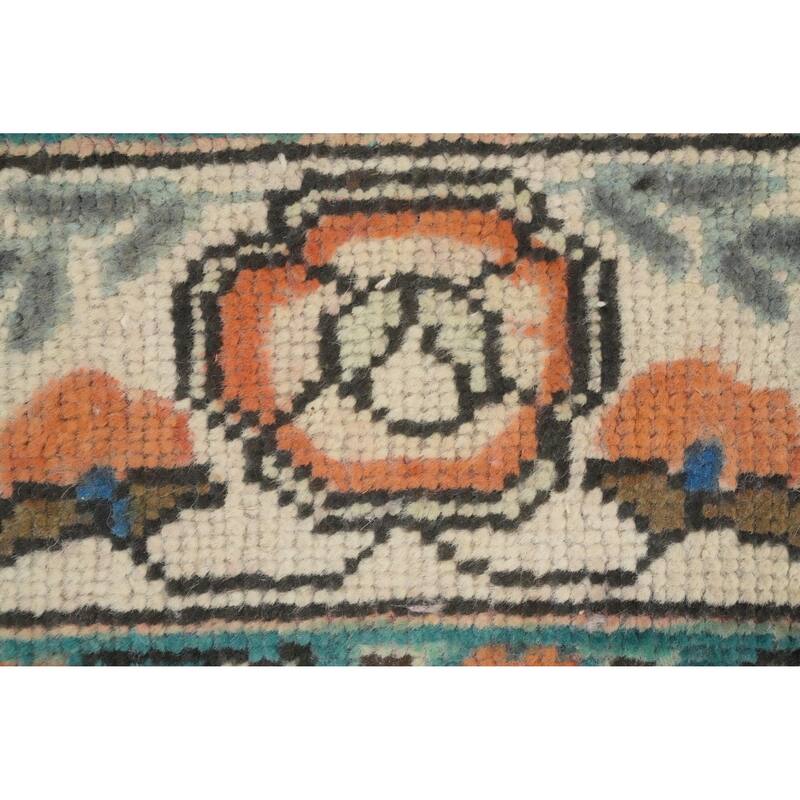 Hand Knotted Oriental 100% Wool Carpet Traditional Floral Oranges & Rust Tabriz Area Rug - 6' 10'' X 5' 0''
