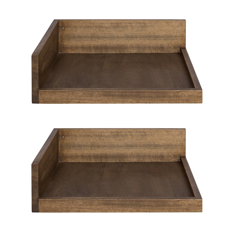 Kate and Laurel Levie Floating Corner Wood Wall Shelf - 2 Piece
