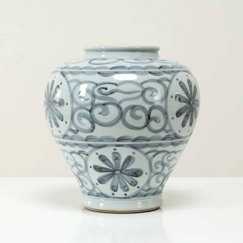 Approx. 14.6 Inches Subtle Blue and White Vase (7" Opening)