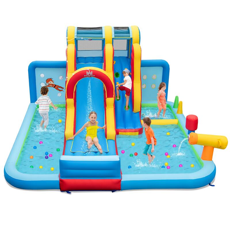 Gymax Inflatable Water Slide w/ Long Slide Climbing Wall Splash Pools - Kids
