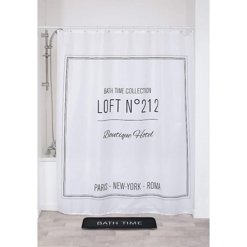 Polyester Shower Curtain - 79x71 inches - Writing Design