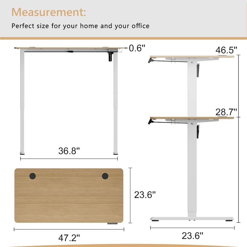 Futzca Height Adjustable Electric Standing Desk, Computer Office Desk