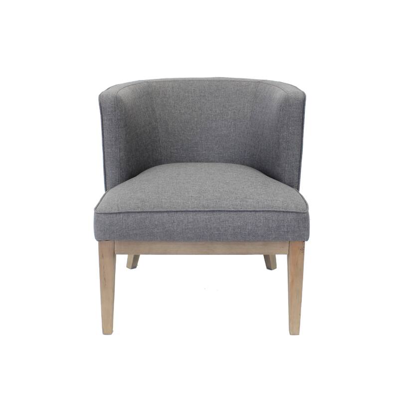 Yoma Reception Guest Chair, Slate Gray Linen, Driftwood Brown Wood