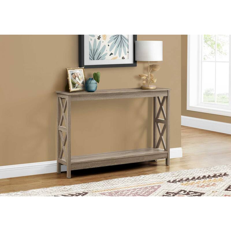 HomeRoots 47" Taupe Console Table With Storage - 47.25