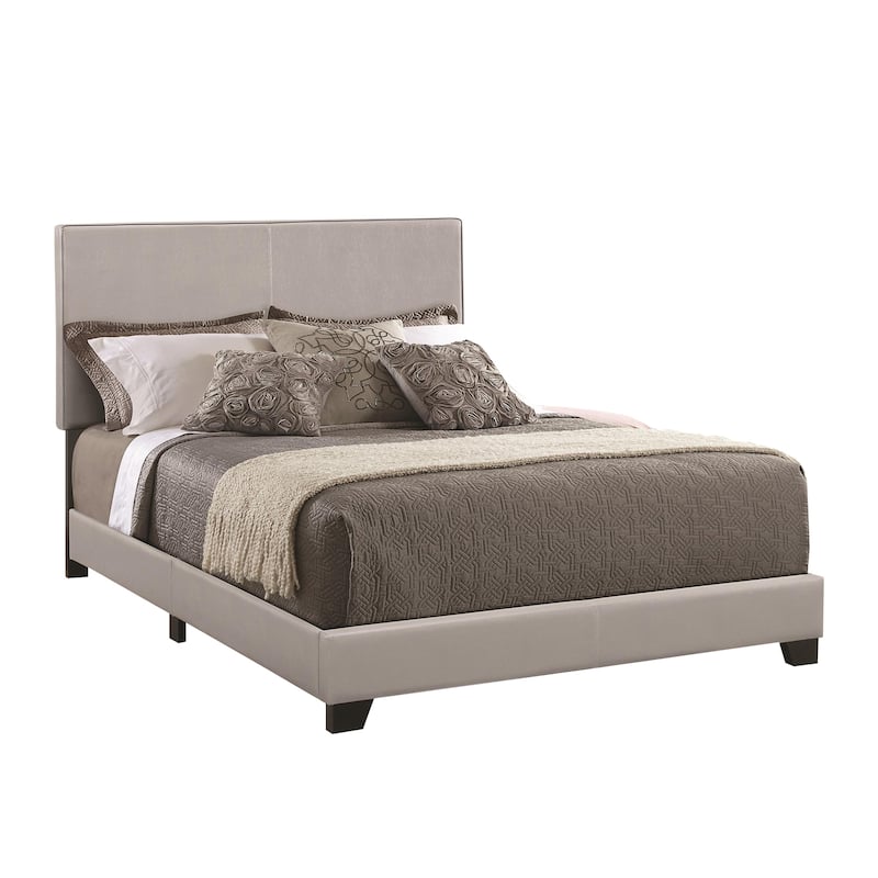 Leather Upholstered Twin Size Platform Bed, Gray