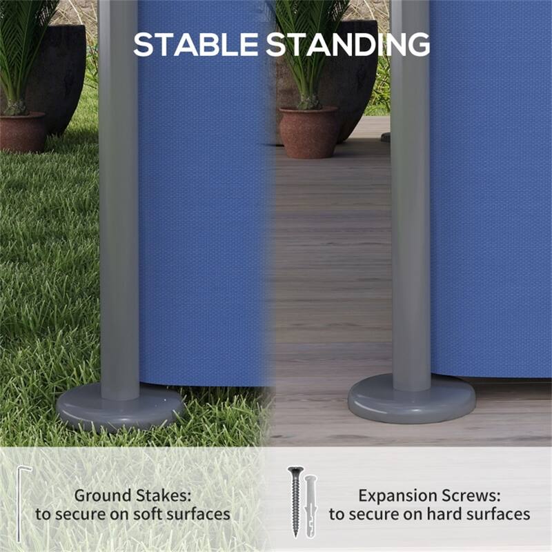 Large Metal Deck Gazebo with Two-Tier Roof and Removable Curtains Water-Drain Design for 12-Person